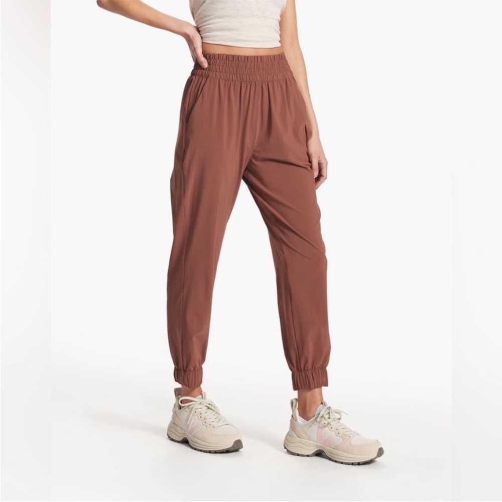 Vuori mauve Track Pants with Elastic Waistband and Tapered Ankles